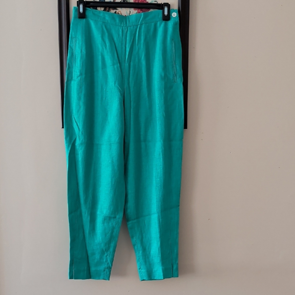 Liz Claiborne Vintage Green Linen Pants